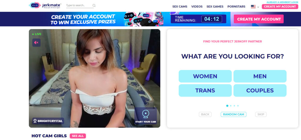Captura de pantalla JerkMate Cam Girl