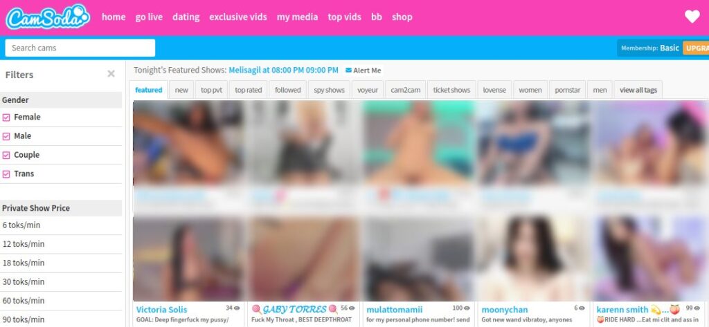 CamSoda sitio de cámara