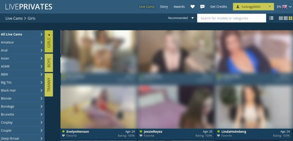 LivePrivates Cámaras en vivo para adultos